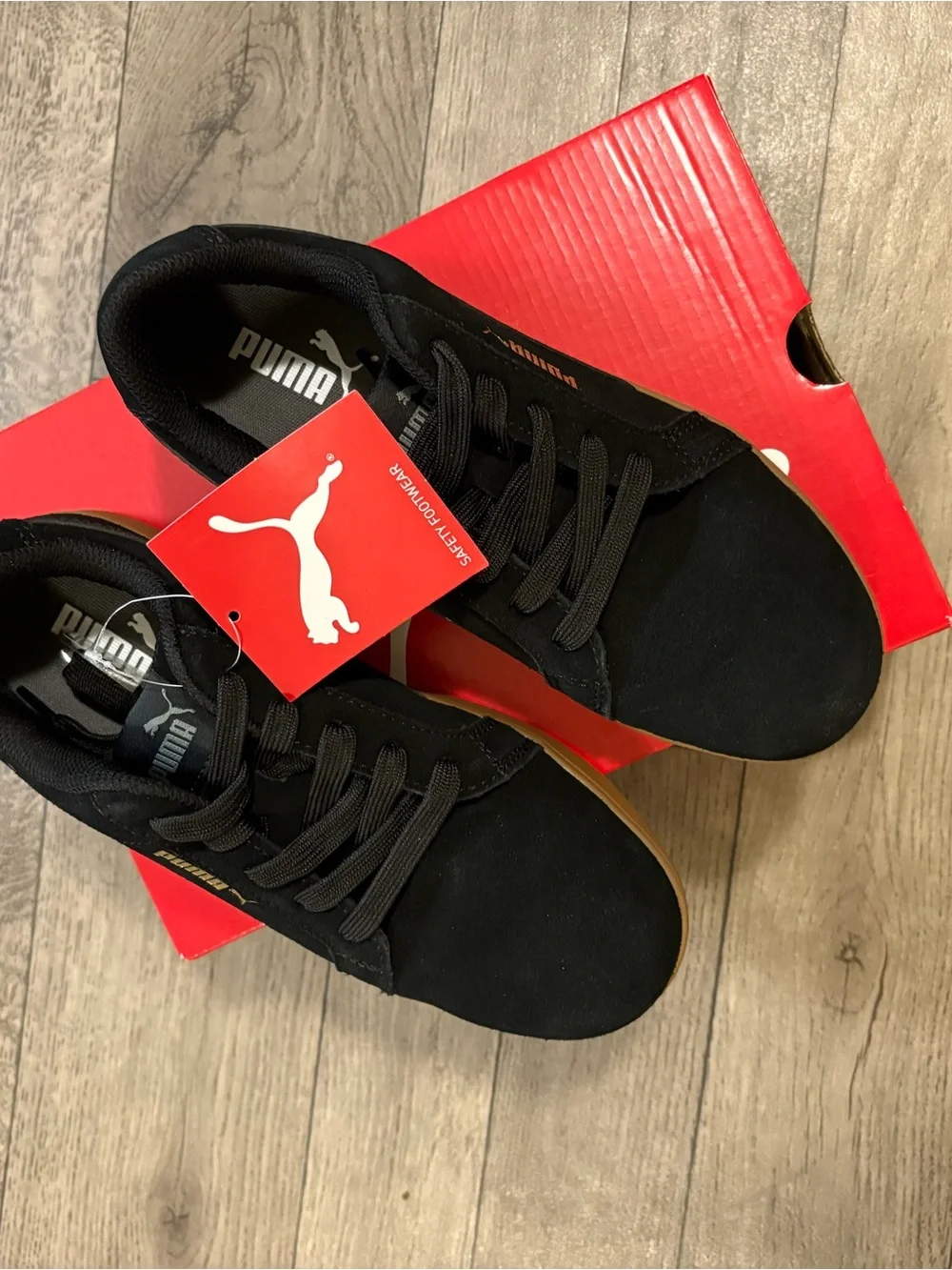 Puma Black Composite Toe Safety  Sneakers with Gum Sole
